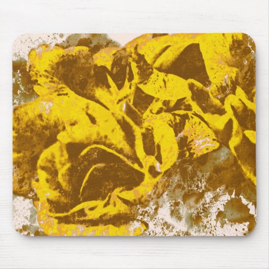 マウスパッドイエローローズウォーター色 マウスパッド (正面)