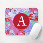 マウスパッドカスタムイニシャル日本の花柄 マウスパッド (マウス)