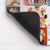 マウスパッドピンアップガールズアートヴィンテージレトロコラージュ マウスパッド (コーナー)