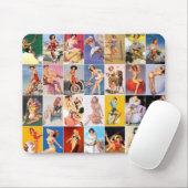 マウスパッドピンアップガールズアートヴィンテージレトロコラージュ マウスパッド (マウス)