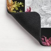 マウスパッドヴィンテージ「写真の追加」ブラックフローラ マウスパッド (コーナー)