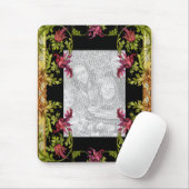 マウスパッドヴィンテージ「写真の追加」ブラックフローラ マウスパッド (マウス)