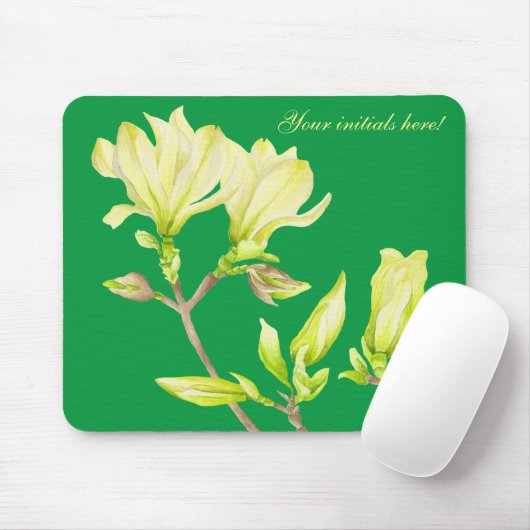 マウスパッド上の黄色のMagnolias マウスパッド (マウス)