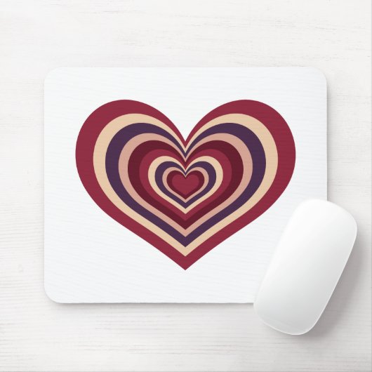 マウスパッド付きレトロ赤いハート マウスパッド (マウス)