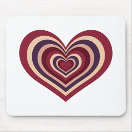 マウスパッド付きレトロ赤いハート マウスパッド
