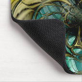 マウスパッド抽象芸術アートメタル金ゴールドティール(緑がかった色)ガラス マウスパッド (コーナー)