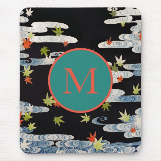 マウスパッド水および葉マウスパッ日本のドカスタムイニシャル マウスパッド (正面)