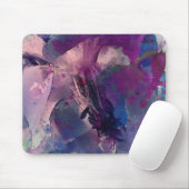 マウスパッド紫色の花を編集した水色 マウスパッド (マウス)