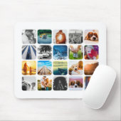 マウスパッド20フォトグリッドテンプレートコラージュ丸め マウスパッド (マウス)