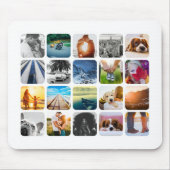 マウスパッド20フォトグリッドテンプレートコラージュ丸め マウスパッド (正面)