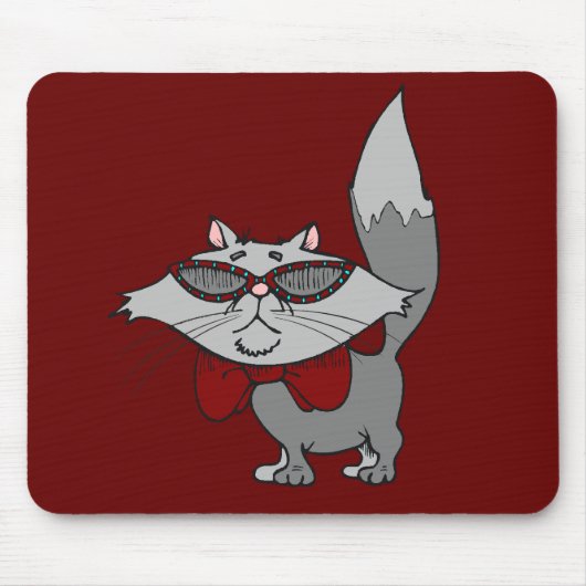マウスパッド-クールな猫 マウスパッド (正面)