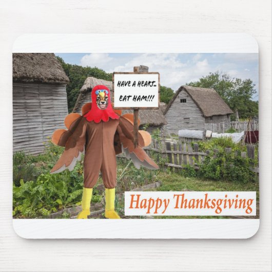 マウスパッド.ハッピーサンクスギビング。チーターキー マウスパッド (正面)