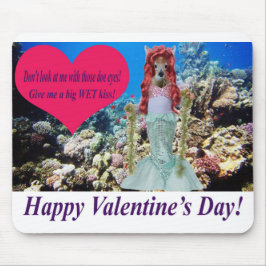 マウスパッド.ハッピーバレンタインデー。 doe/mermaid マウスパッド