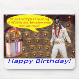 マウスパッド.ハッピーバースデー・エルビス・ハウンド犬 マウスパッド