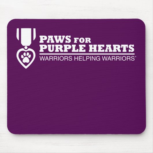 マウスパッド – 紫と白のロゴ (正面)