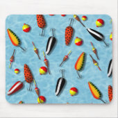 マウスパッド – 魚釣りボール&ルアー (正面)