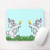 マウスパッド – 2つのブニーとチューリップ (マウス)