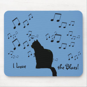 マウスパッド- Black Blues Cat マウスパッド