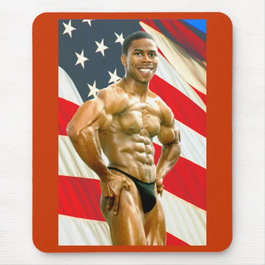 マウスパッド、QFLAGの赤いボーダー マウスパッド (正面)