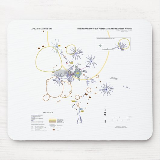マウスパッドApollo 11写真マップmoonwalk マウスパッド (正面)