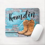 マウスパッパーソナライズされたトブルーウッドバーンドドアブーツC マウスパッド (マウス)