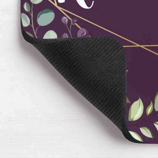 マウスパッパーソナライズされたトプラムパープルバラ金ゴールドジオメトリ マウスパッド (コーナー)