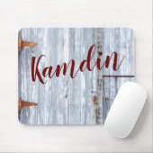 マウスパッパーソナライズされたトホワイトウォッシュウッドバーンドドアC マウスパッド (マウス)