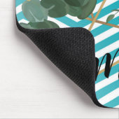 マウスパッパーソナライズされたト幾何学的バラ山形ティール(緑がかった色) マウスパッド (コーナー)