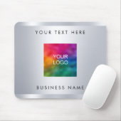 マウスパッフェイクドシルバーメタリックルック会社のロゴ マウスパッド (マウス)