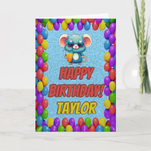 マウスパーソナライズされたおもしろいグリーティング誕生日カード カード
