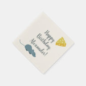 マウスパーソナライズされたとチーズ図解入りの、写真付きの スタンダードカクテルナプキン (角)