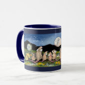 マウスファミリー観月デザイナーダークブルーマグカップ マグカップ (正面左)