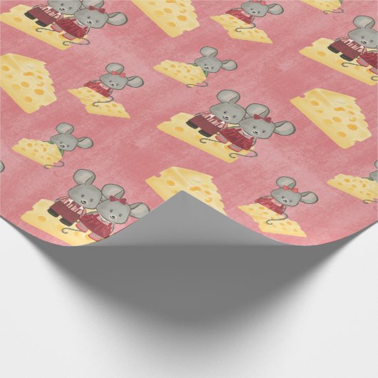 マウスファミリー | 可愛くて安い ラッピングペーパー (角)