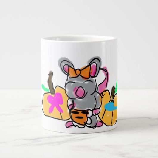 マウスベビーの秋 ジャンボコーヒーマグカップ (正面)