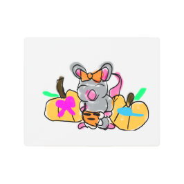 マウスベビーの秋 メタルプリント