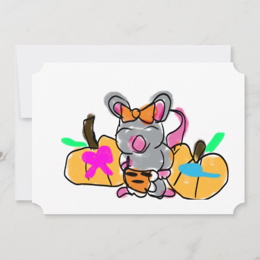 マウスベビーの秋 招待状 (正面)