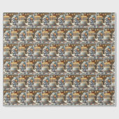 マウスマシュマロとお誕生日ケーキ ラッピングペーパー (フラット)