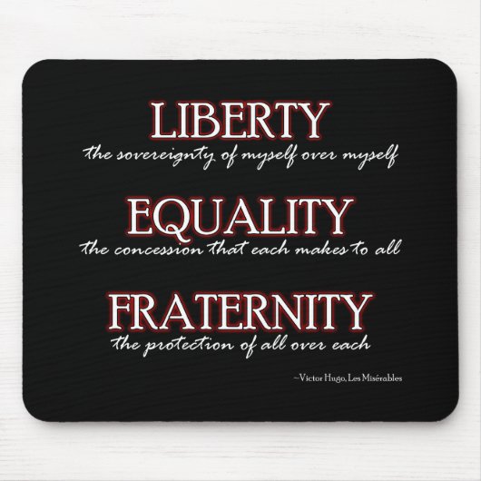 マウスマット: 自由、平等、男子学生の社交クラブ マウスパッド (正面)