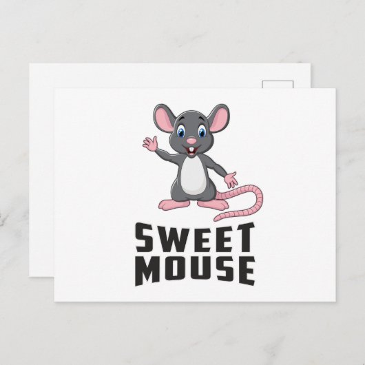 マウスラットアニマルチーズラブペットキュートおもしろいギフト ポストカード (正面/裏面)