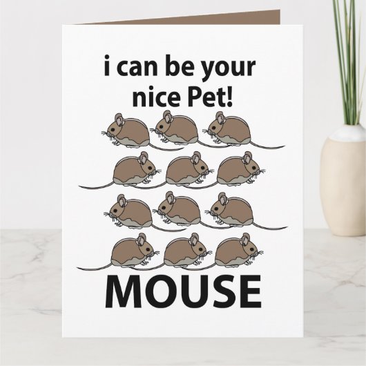 マウスラットアニマル私はあなたの素敵なペットマウスになることができる カード (正面)
