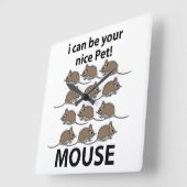 マウスラットアニマル私はあなたの素敵なペットマウスになることができる スクエア壁時計 (傾斜)