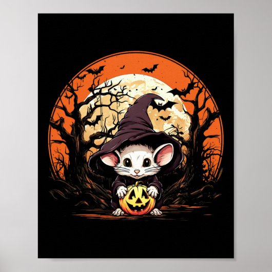 マウスラバーハロウィン不気味幽霊衣装スタイル ポスター (正面)