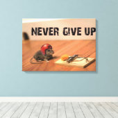 マウス与えのキャンバスを決して上げない キャンバスプリント (インサイチュ (ウッドフロア))