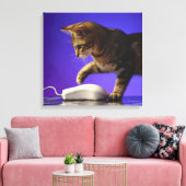 マウス付き子猫 キャンバスプリント (インサイチュ (リビング))