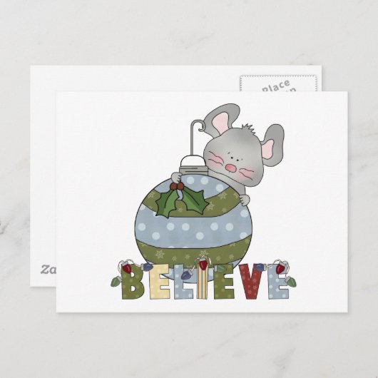 マウス信じオーナメントクリスマス シーズンポストカード (正面/裏面)