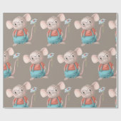 マウス動物漫画メガネ誕生日 ラッピングペーパー (フラット)