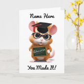 マウス大学院生折り畳みグリーティングカード カード (黄色い花)