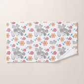 マウス母、赤ちゃん、花模様の母の日 バスタオルセット (ハンドタオル)