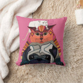 マウス猫パップピンク クッション (ブランケット)