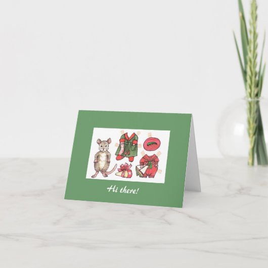 マウス紙人形クリスマスカード シーズンカード (正面)